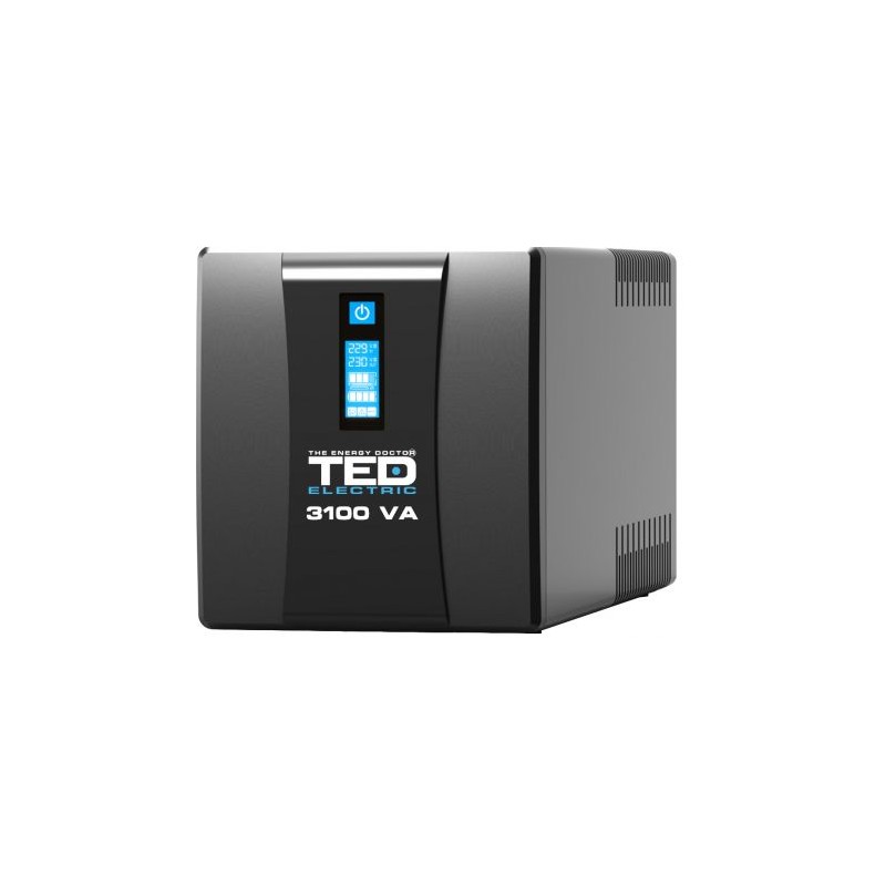 UPS 3100VA 1800W cu Stabilizator si Management, 3x Schuko, Ecran LCD si 4x Acumulator 12V 9Ah, TED Electric TED004673 - imagine 4